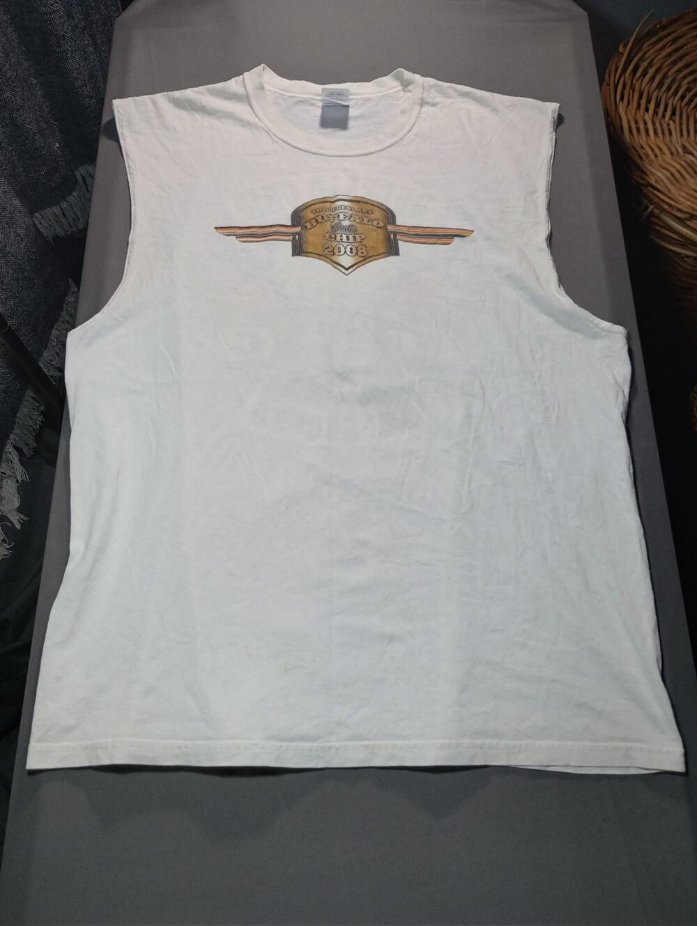 Buffalo Chip 2008 Distressed Sleeveless T-shirt Men's Size XXL